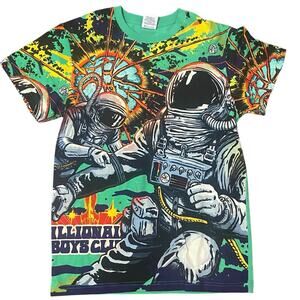 Billionaire Boys Club Large Print Astronaut Green Shirt Size Small